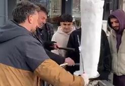 İnegöl'de döner ustasından vatandaşlara 'kardan döner' ikramı