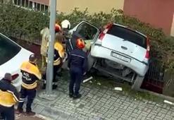 Otomobil Avcılar'da bina boşluğuna düştü: 1 yaralı