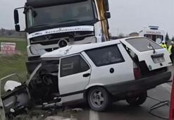 Kırklareli’nde meyedana gelen feci kazada 1 ölü, 1 yaralı var