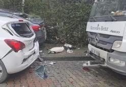 Başakşehir’de park halindeki tır yokuştan kaydı: 5 araç hasar gördü