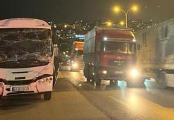 TEM Otoyolu Kocaeli geçişinde servis minibüsü ile TIR çarpıştı; 6 yaralı