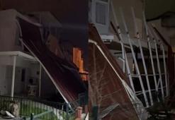 Kuşadası’nda fırtınada çatılar uçtu, ağaçlar devrildi