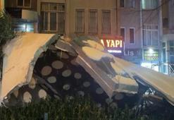Fırtına İstanbul'u vurdu! 15 katlı binanın dış cephesi uçtu