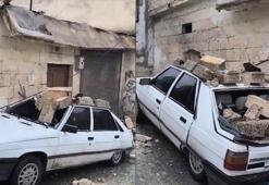 Şanlıurfa’da duvar, park halindeki otomobilin üzerine devrildi