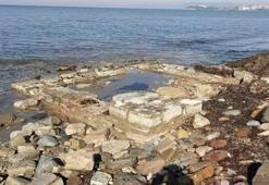 Aydın'da tarih gün yüzüne çıktı: Kıyı kumları çekilince görüldü