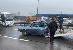 Kuzey Marmara Otoyolu'nda korkutan kaza! TIR otomobile arkadan çarptı
