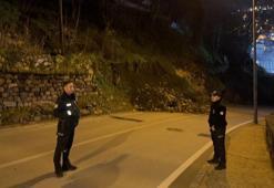 Bursa'da heyelan meydana geldi Tophane-Muradiye yolu ulaşıma kapandı