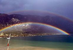 Menteşe Akbük Koyu’nda oluşan Gökkuşağı mest etti