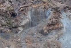 Elazığ Palu’da heyelan anı kamerada yansıdı