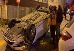 3 araca çarptı, takla atarak durabildi! İstanbul'da korku dolu anlar