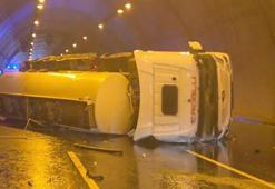 Kuzey Marmara Otoyolu'nda tanker devrildi