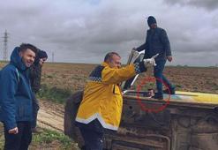 Tekirdağ Çorlu'da PTT kargo aracı devrildi: 1 yaralı