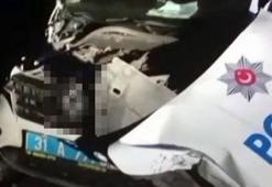 Hatay'da alkollü sürücü polis aracına çarptı: 2 polis yaralı