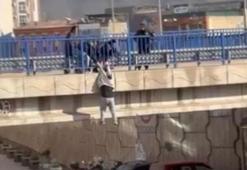 Karabük'te köprüde can pazarı: Tutunamayınca yere düştü