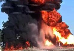 Şanlıurfa'da korkutan olay! Devrilen yakıt yüklü tır alev topuna döndü: 1 yaralı