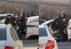 Artuklu’da trafikte tekmeli yumruklu yol verme kavgası kamerada