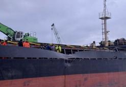 Bartın Limanı'nda çarpışan 2 kuru yük gemisinde hasar oluştu