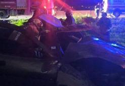 Hatay Kırıkhan'da hurdaya dönen otomobilin sürücüsü yaralandı