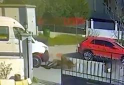 Tekirdağ'da minibüs ile motosikletin çarpıştığı kaza kamerada