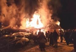 Kütahya Hisarcık'ta samanlık yangını korkuttu