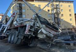 Beton pompası yan yattı, altında kalan işçi hayatını kaybetti
