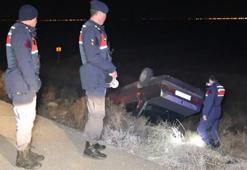 Aksaray'da otomobil şarampole takla attı: 1 yaralı