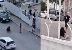 İzmir'de sokak ortasında eşine şiddet uyguladı! Okuldaki çocuklar dehşeti izledi
