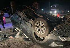 Elazığ'da kaza yapan otomobil ters döndü 7 kişi yaralandı