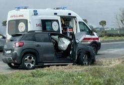 Tekirdağ'da iki aracın çarpıştığı kazada 2 kişi yaralandı