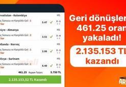 Geri dönüşlerle 461.25 oran yakaladı! 2.135.153TL kazandı…