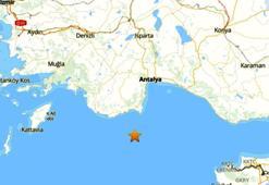 Akdeniz'de 4,2 büyüklüğünde deprem meydana geldi