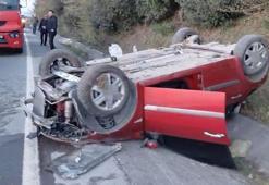 Zonguldak'ta Orman Bölge Müdürlüğü görevlilerini taşıyan araç takla attı