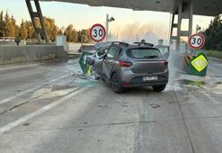Menderes'de bariyerlere çarpıp yanan otomobilin sürücüsü öldü