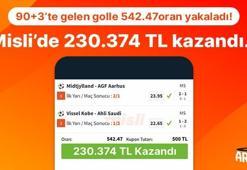 90+3’te gelen golle 542.47 oran yakaladı! Misli’de 230.374 TL kazandı…