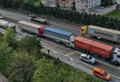 TEM Otoyolu’nda 6 TIR zincirleme kazaya karıştı, Ankara yönünde ulaşım aksadı