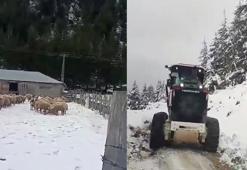 Kar kalınlığı 1 metreye ulaştı, mahsur kalan vatandaş kurtarıldı