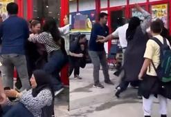 Bursa’da zincir market çalışanı ile müşterinin kavgası kamerada