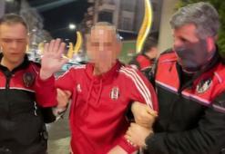 Aksaray'da polisin yağmur altında alkollü sürücü ve arkadaşı ile imtihanı kamerada