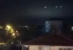 Sakarya Kocaali'de gökyüzünde görülen ışıklar merak uyandırdı