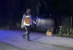 Düzce'de otomobil yan yattı 5 kişi yaralandı