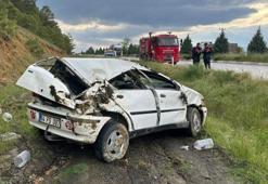 Uşak’ta otomobil şarampole devrildi 3 kişi yaralandı