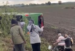 Çanakkale Biga'da otobüs devrildi: Çok sayıda yaralı var