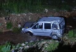 Malatya-Adıyaman kara yolunda hafif ticari araç dereye uçtu