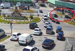 Giresun'da iki otomobilin çarpıştığı kaza kamerada