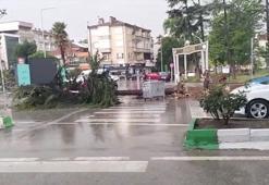 Yenişehir'de aniden bastıran sağanak ve dolu etkili oldu