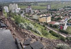 Sağanak sonrası Kayseri'de istinat duvarı çöktü