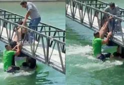 Serinlemek için sulama kanalına giren 2 kişi hayatlarının şokunu yaşadı