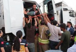 Cizre'deki trafik kazasında iki tır çarpıştı