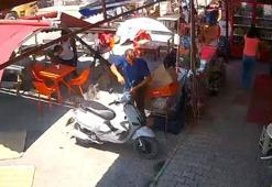 Antalya'da facia saniyelerle atlatıldı! Serik'te hortum panik yarattı, iş yerinde tente müşterilerin üzerine çöktü