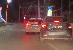 Aksaray’da alkollü sürücü ile polisin nefes kesen kovalamacası kamerada